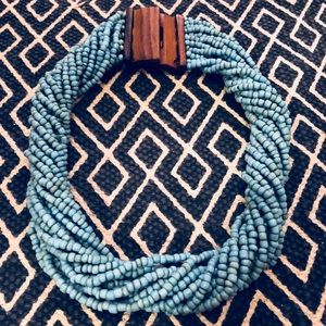 Grecian 14 strand beaded chunky necklace